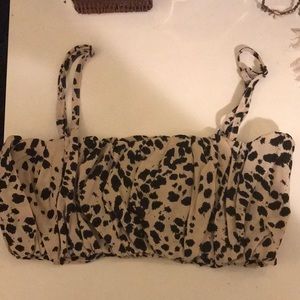 Tan and black cropped shirt from shein